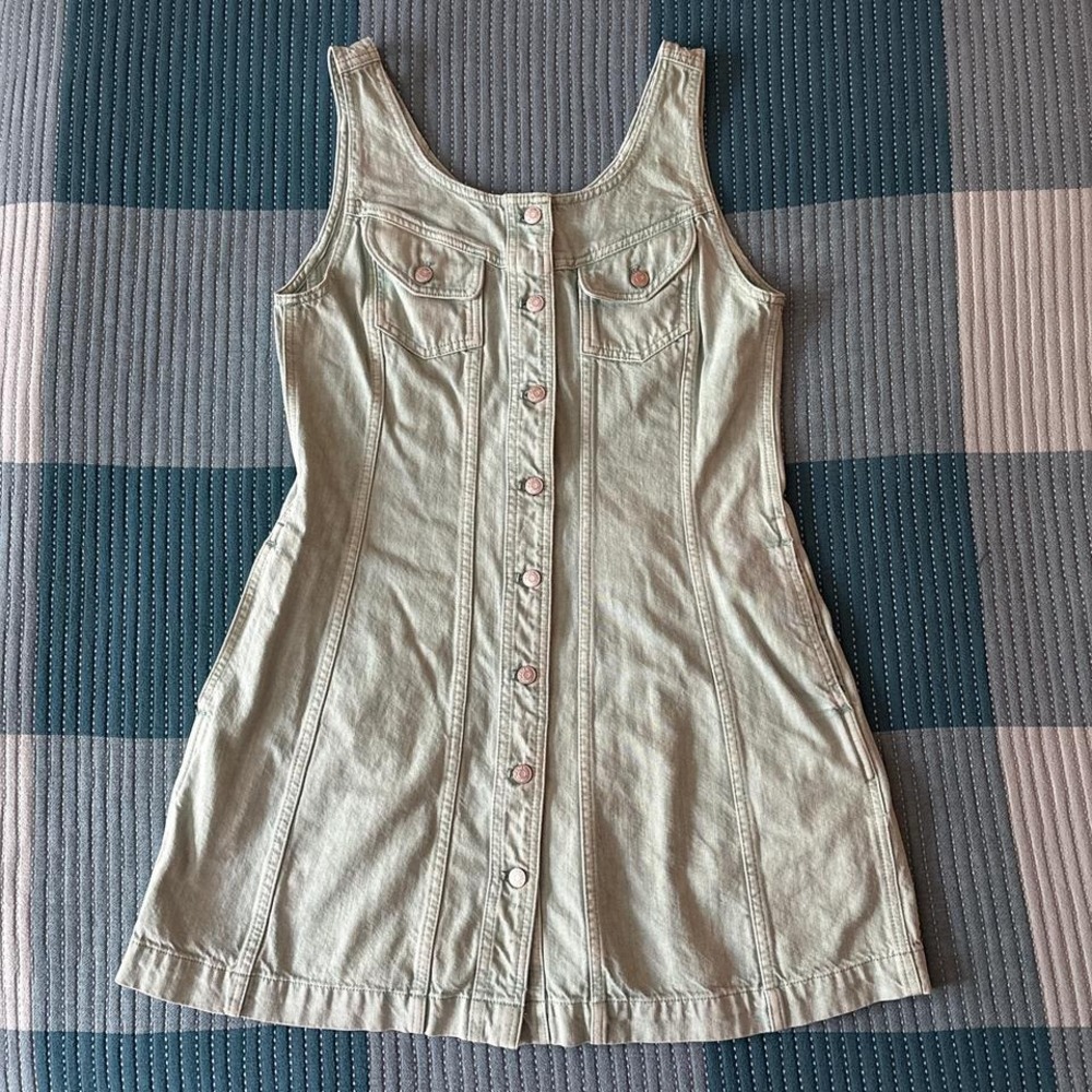 Madewell button-front denim mini dress